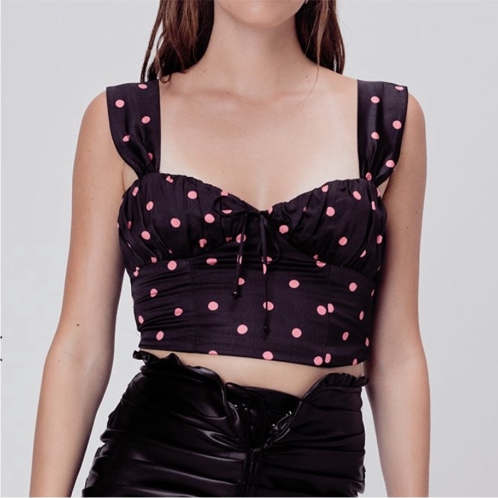 For Love and Lemons Jenny Dot Cropped Top Used size Medium